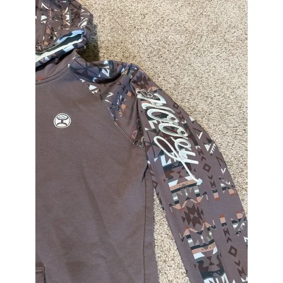 Hooey Hoodie Womens Large Purple White Atec Logo Western Pullover Drawstrings - Picture 5 of 7